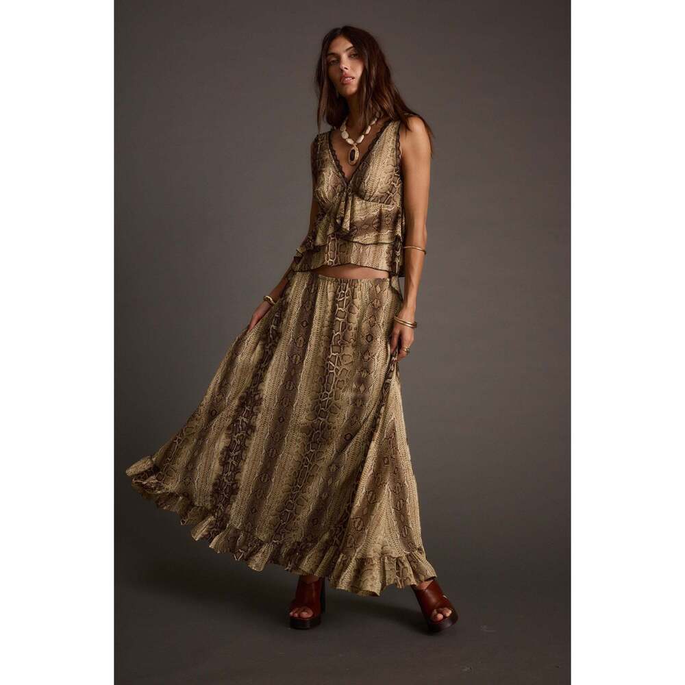 NWT - 12th Tribe Calla Snake Print Maxi Skirt Size S